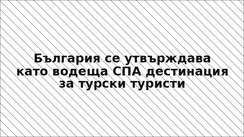 България се утвърждава като водеща СПА дестинация за турски туристи
