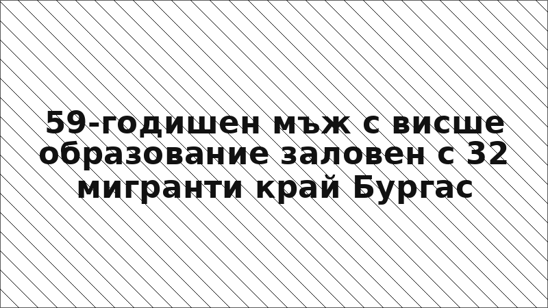 59-годишен мъж с висше образование заловен с 32 мигранти край Бургас