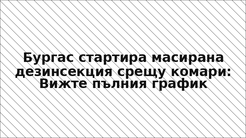 Бургас стартира масирана дезинсекция срещу комари: Вижте пълния график