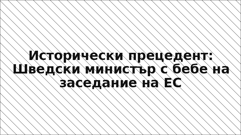 Исторически прецедент: Шведски министър с бебе на заседание на ЕС