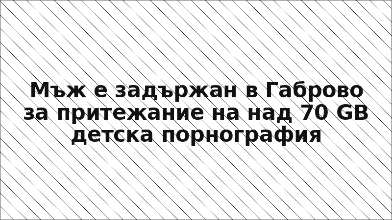 Мъж е задържан в Габрово за притежание на над 70 GB детска порнография