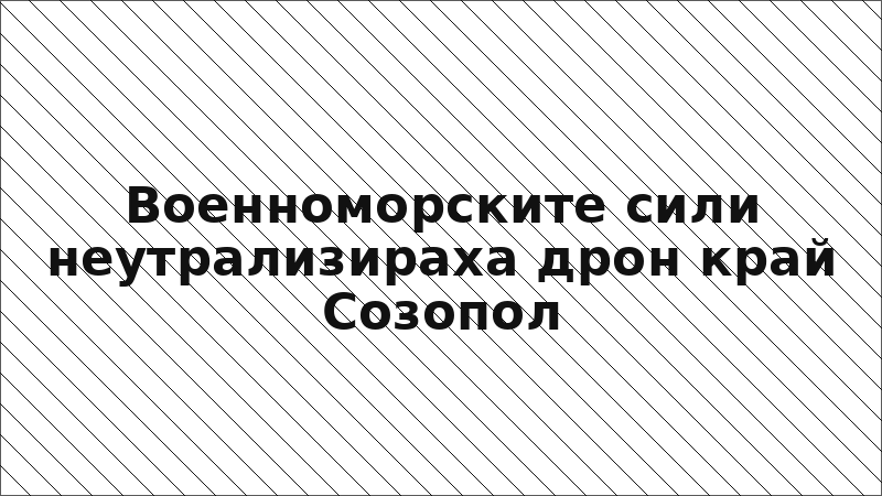 Военноморските сили неутрализираха дрон край Созопол