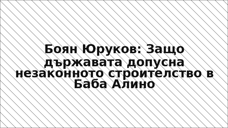Боян Юруков: Защо държавата допусна незаконното строителство в Баба Алино