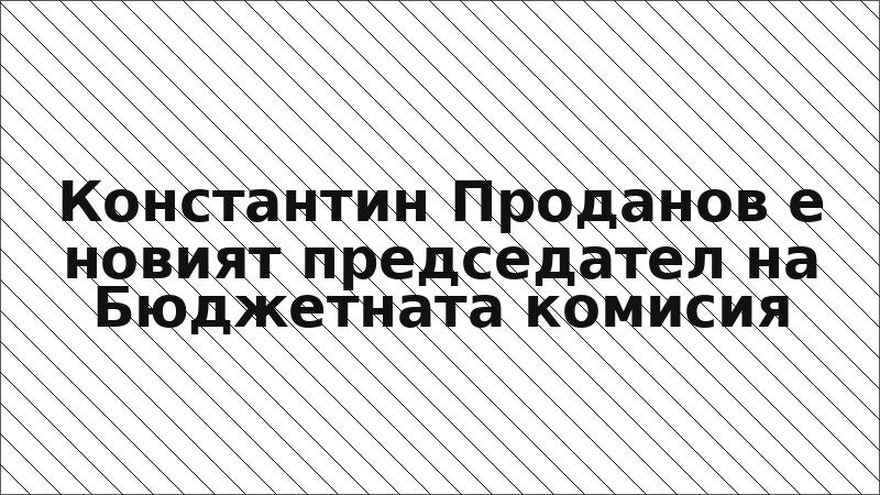 Константин Проданов е новият председател на Бюджетната комисия