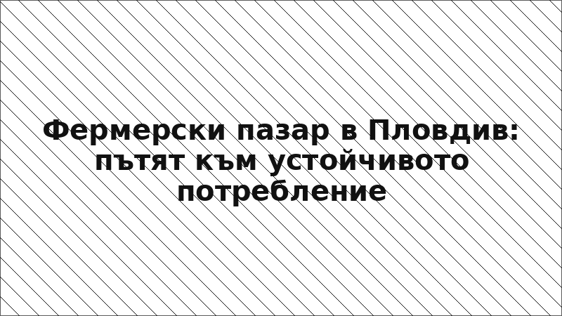 Фермерски пазар в Пловдив: пътят към устойчивото потребление