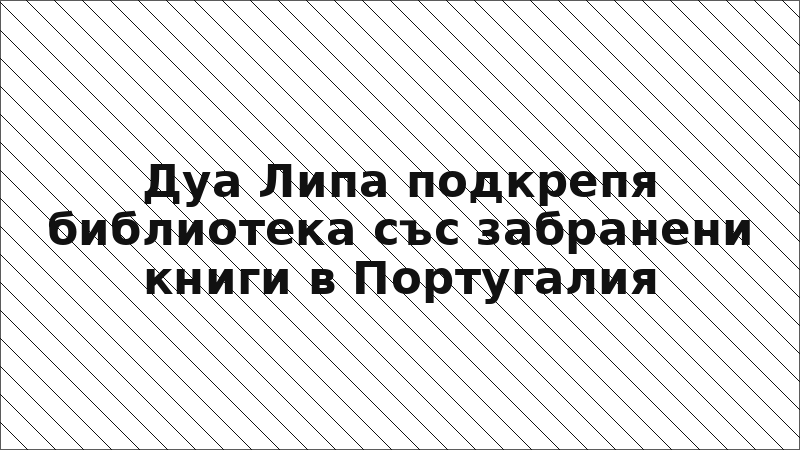 Дуа Липа подкрепя библиотека със забранени книги в Португалия