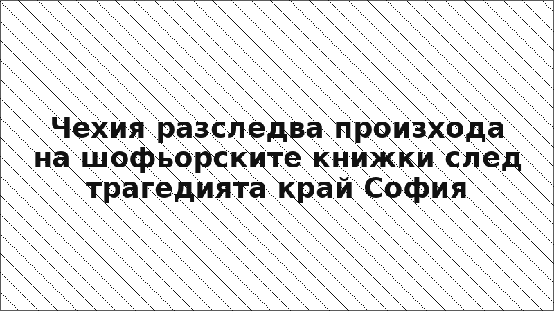 Чехия разследва произхода на шофьорските книжки след трагедията край София
