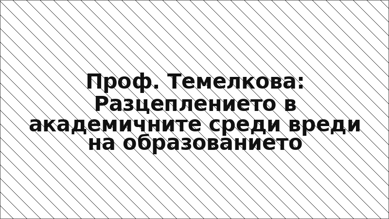 Проф. Темелкова: Разцеплението в академичните среди вреди на образованието