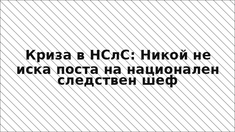 Криза в НСлС: Никой не иска поста на национален следствен шеф