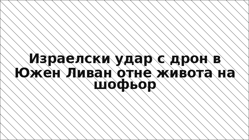 Израелски удар с дрон в Южен Ливан отне живота на шофьор