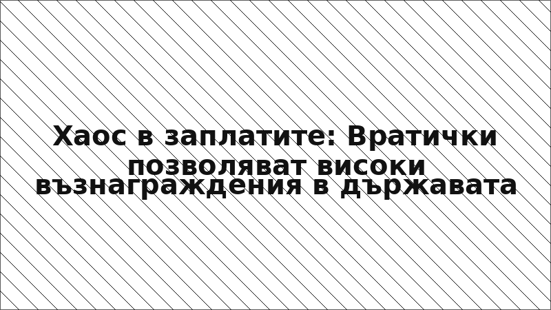 Хаос в заплатите: Вратички позволяват високи възнаграждения в държавата