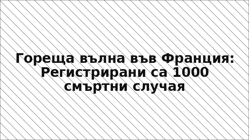 Гореща вълна във Франция: Регистрирани са 1000 смъртни случая