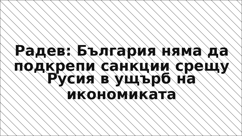 Радев: България няма да подкрепи санкции срещу Русия в ущърб на икономиката
