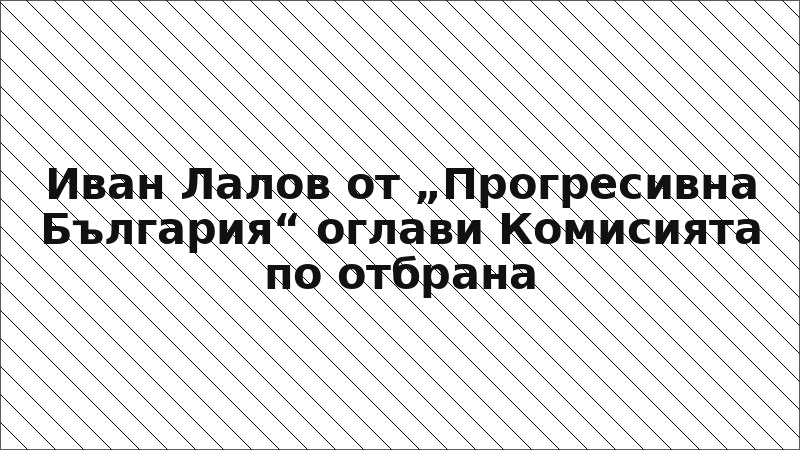 Иван Лалов от „Прогресивна България“ оглави Комисията по отбрана