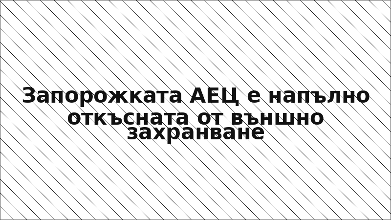 Запорожката АЕЦ е напълно откъсната от външно захранване