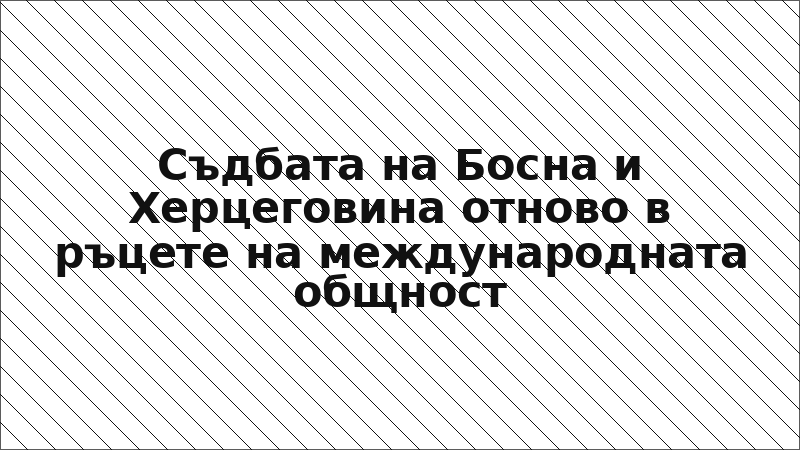 Съдбата на Босна и Херцеговина отново в ръцете на международната общност