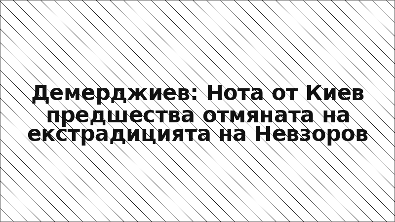 Демерджиев: Нота от Киев предшества отмяната на екстрадицията на Невзоров