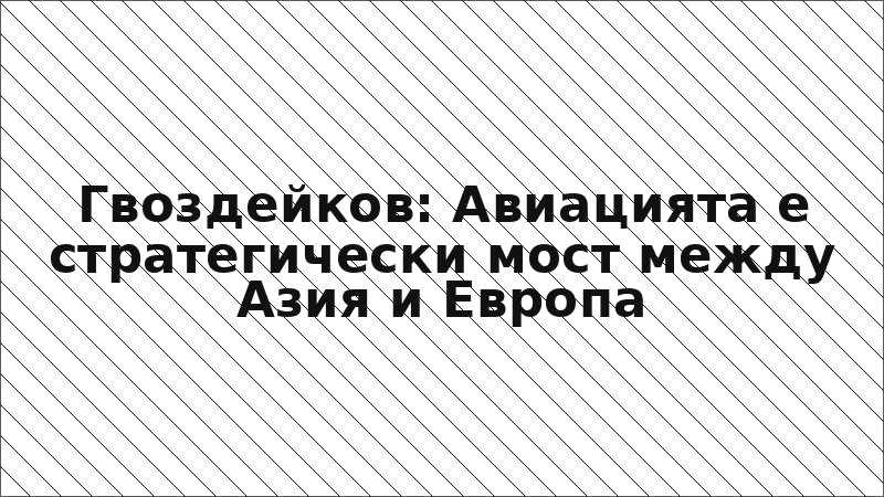 Гвоздейков: Авиацията е стратегически мост между Азия и Европа