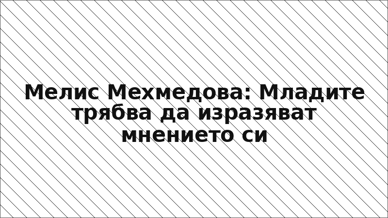 Мелис Мехмедова: Младите трябва да изразяват мнението си