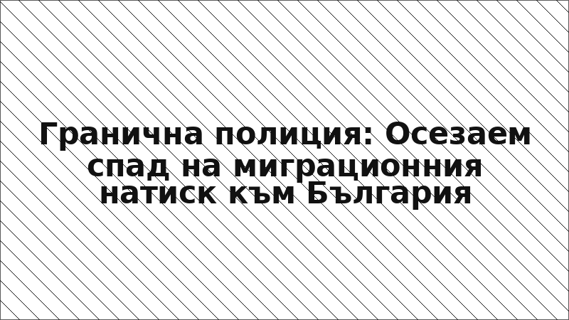 Гранична полиция: Осезаем спад на миграционния натиск към България