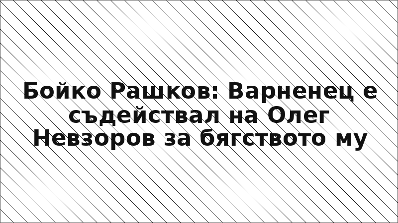 Бойко Рашков: Варненец е съдействал на Олег Невзоров за бягството му