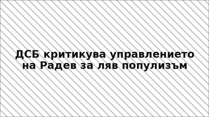 ДСБ критикува управлението на Радев за ляв популизъм