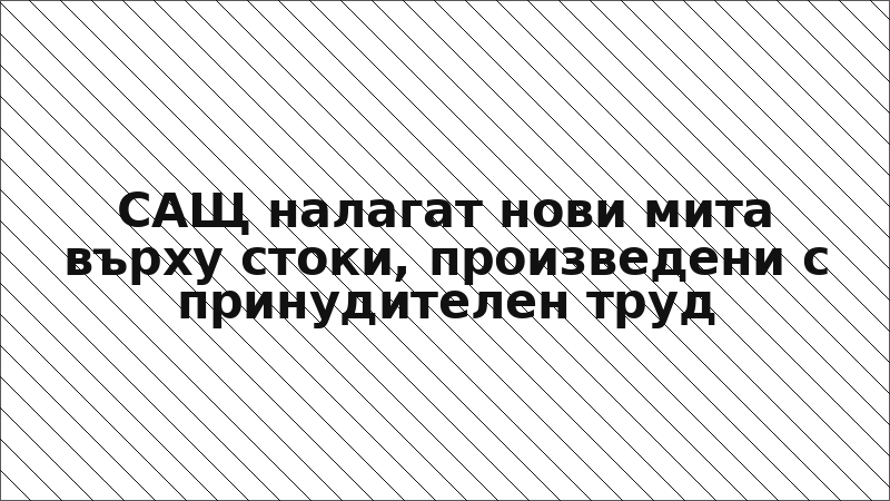 САЩ налагат нови мита върху стоки, произведени с принудителен труд