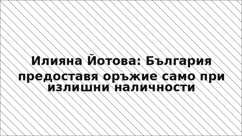 Илияна Йотова: България предоставя оръжие само при излишни наличности