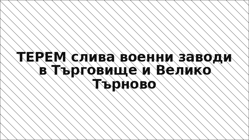 ТЕРЕМ слива военни заводи в Търговище и Велико Търново