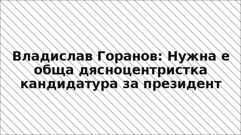 Владислав Горанов: Нужна е обща дясноцентристка кандидатура за президент