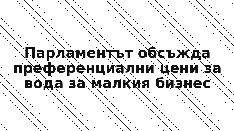 Парламентът обсъжда преференциални цени за вода за малкия бизнес