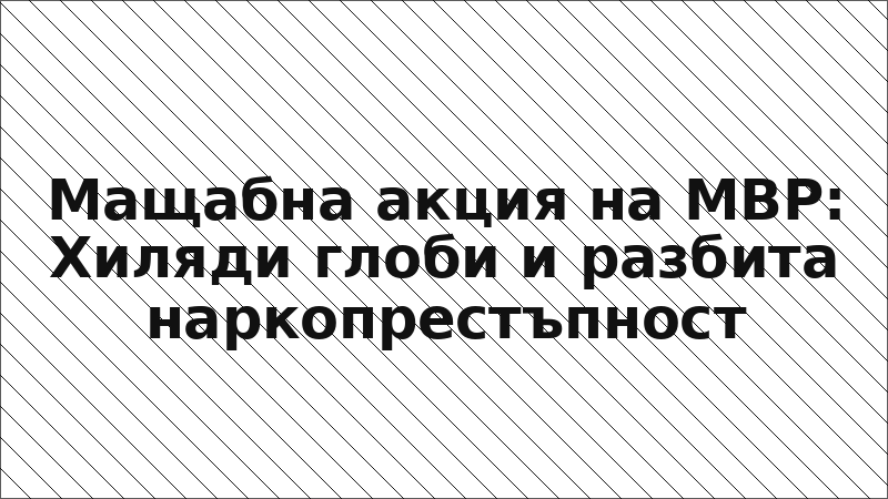 Мащабна акция на МВР: Хиляди глоби и разбита наркопрестъпност
