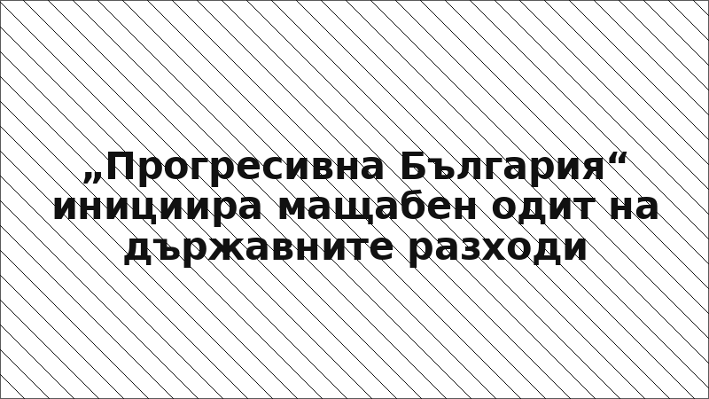„Прогресивна България“ инициира мащабен одит на държавните разходи