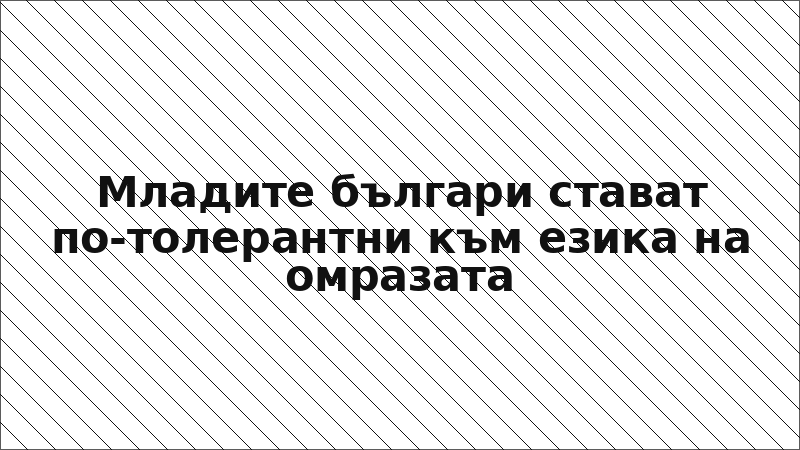 Младите българи стават по-толерантни към езика на омразата