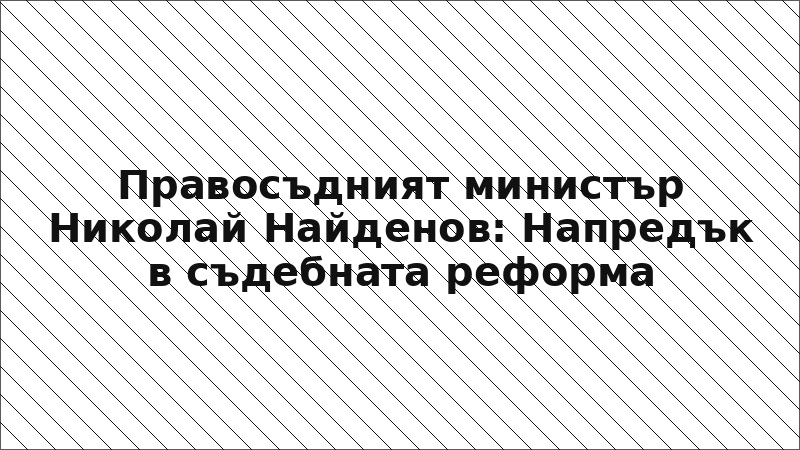 Правосъдният министър Николай Найденов: Напредък в съдебната реформа