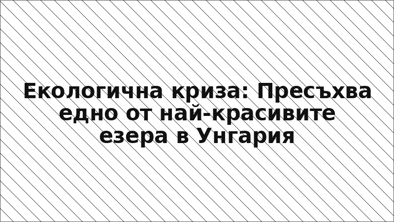 Екологична криза: Пресъхва едно от най-красивите езера в Унгария