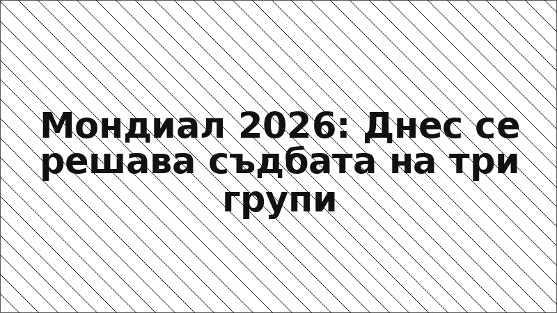 Мондиал 2026: Днес се решава съдбата на три групи