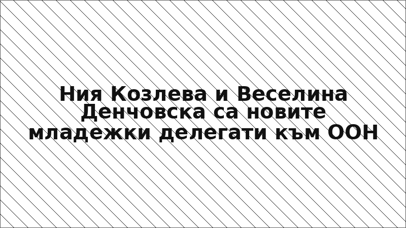 Ния Козлева и Веселина Денчовска са новите младежки делегати към ООН