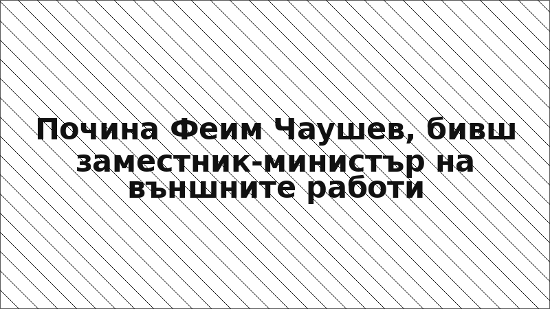 Почина Феим Чаушев, бивш заместник-министър на външните работи