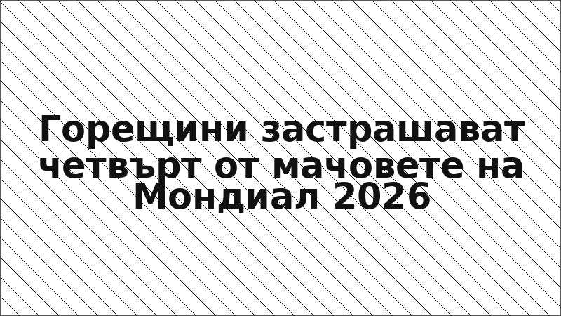 Горещини застрашават четвърт от мачовете на Мондиал 2026