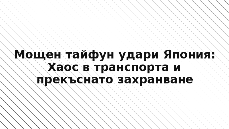 Мощен тайфун удари Япония: Хаос в транспорта и прекъснато захранване