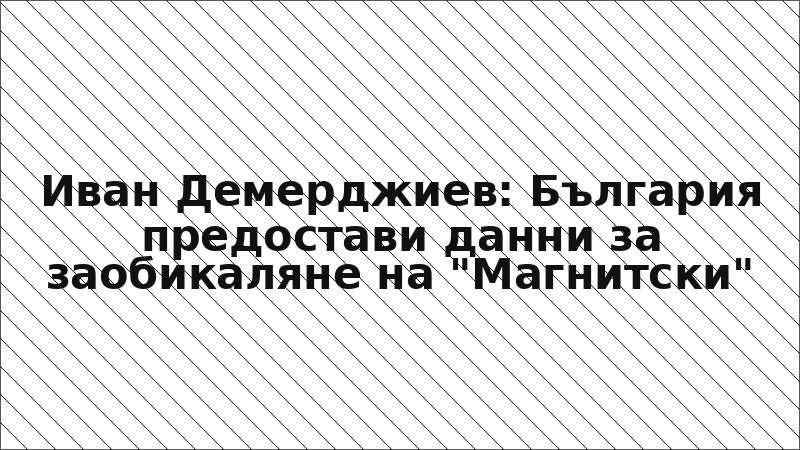 Иван Демерджиев: България предостави данни за заобикаляне на "Магнитски"