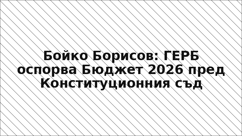 Бойко Борисов: ГЕРБ оспорва Бюджет 2026 пред Конституционния съд