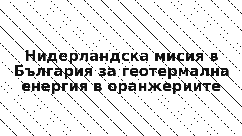 Нидерландска мисия в България за геотермална енергия в оранжериите