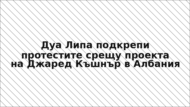 Дуа Липа подкрепи протестите срещу проекта на Джаред Къшнър в Албания