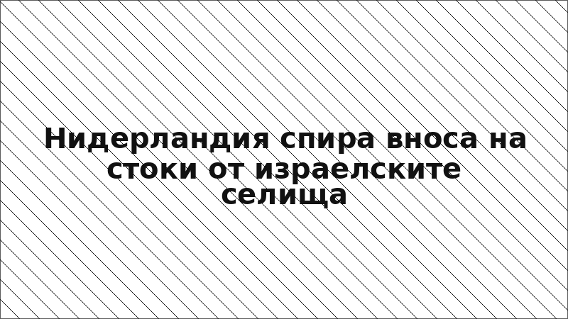 Нидерландия спира вноса на стоки от израелските селища