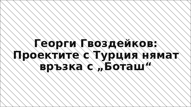 Георги Гвоздейков: Проектите с Турция нямат връзка с „Боташ“