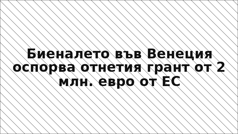 Биеналето във Венеция оспорва отнетия грант от 2 млн. евро от ЕС