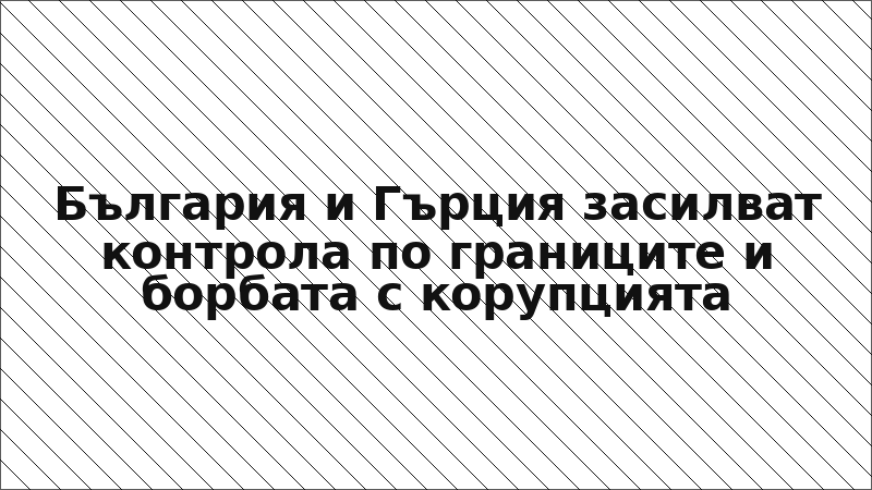 България и Гърция засилват контрола по границите и борбата с корупцията