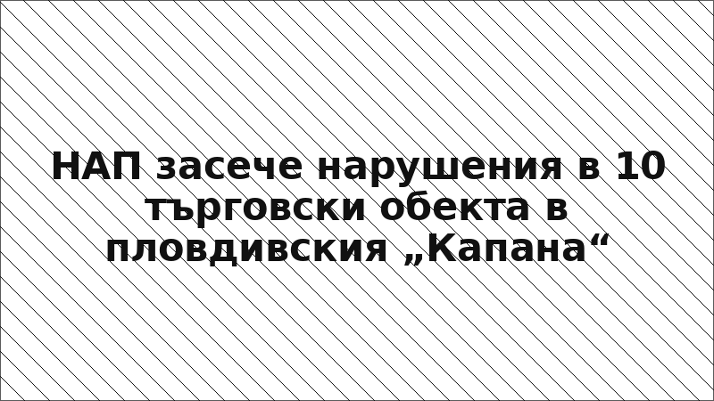 НАП засече нарушения в 10 търговски обекта в пловдивския „Капана“